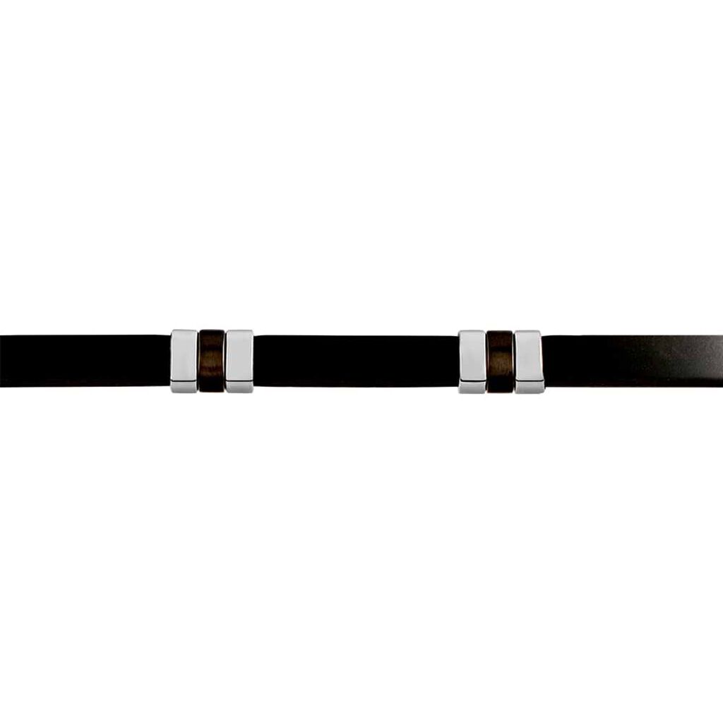 Bracciale Man Code Acciaio Bicolore Bianco / Nero - Bracciali Uomo | Stroili