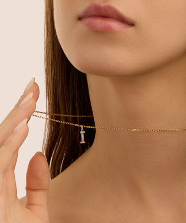 Pendente Po&egrave;me Oro Bianco Cubic Zirconia