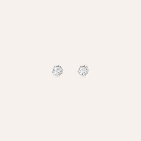Orecchini Lobo Punto Luce Claire Oro Bianco Cubic Zirconia - Orecchini a Lobo Donna | Stroili