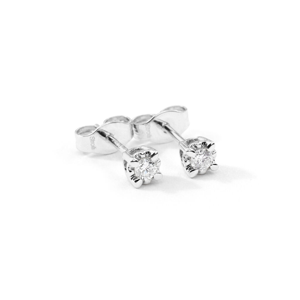 Orecchini Lobo Punto Luce Diamazing Oro Bianco Diamante - Orecchini a Lobo Donna | Stroili