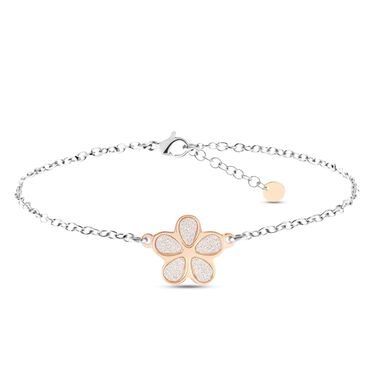 Bracciale Aura Acciaio Bicolore Bianco / Rosa