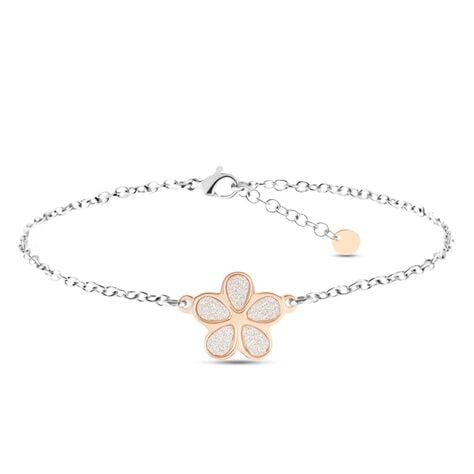 Bracciale Aura Acciaio Bicolore Bianco / Rosa - Bracciali con Incisione Donna | Stroili
