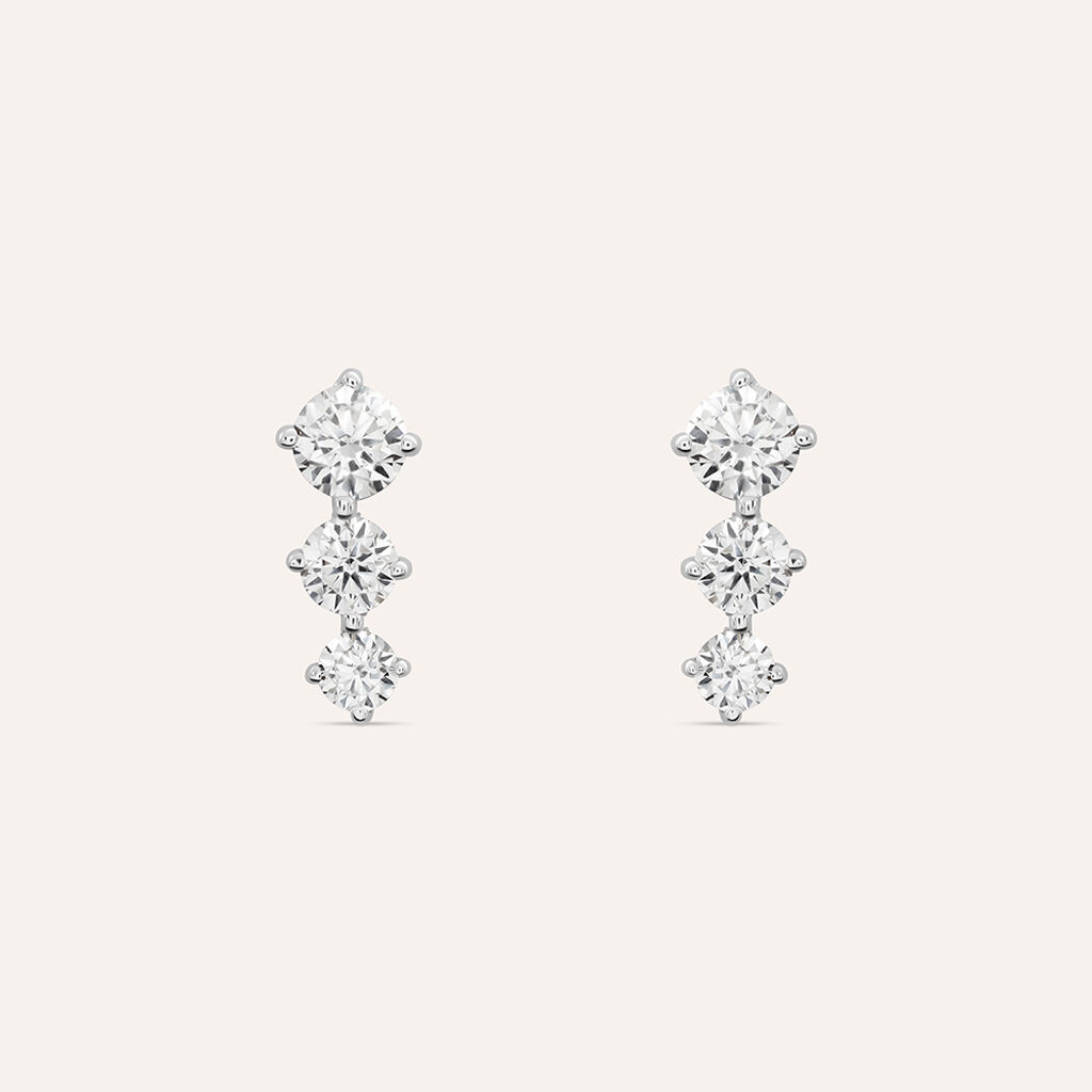 Orecchini Pendenti Trilogy Claire Oro Bianco Cubic Zirconia