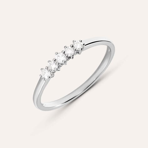 Anello Riviere Grace Oro Bianco Diamante - Anelli Riviere Donna | Stroili