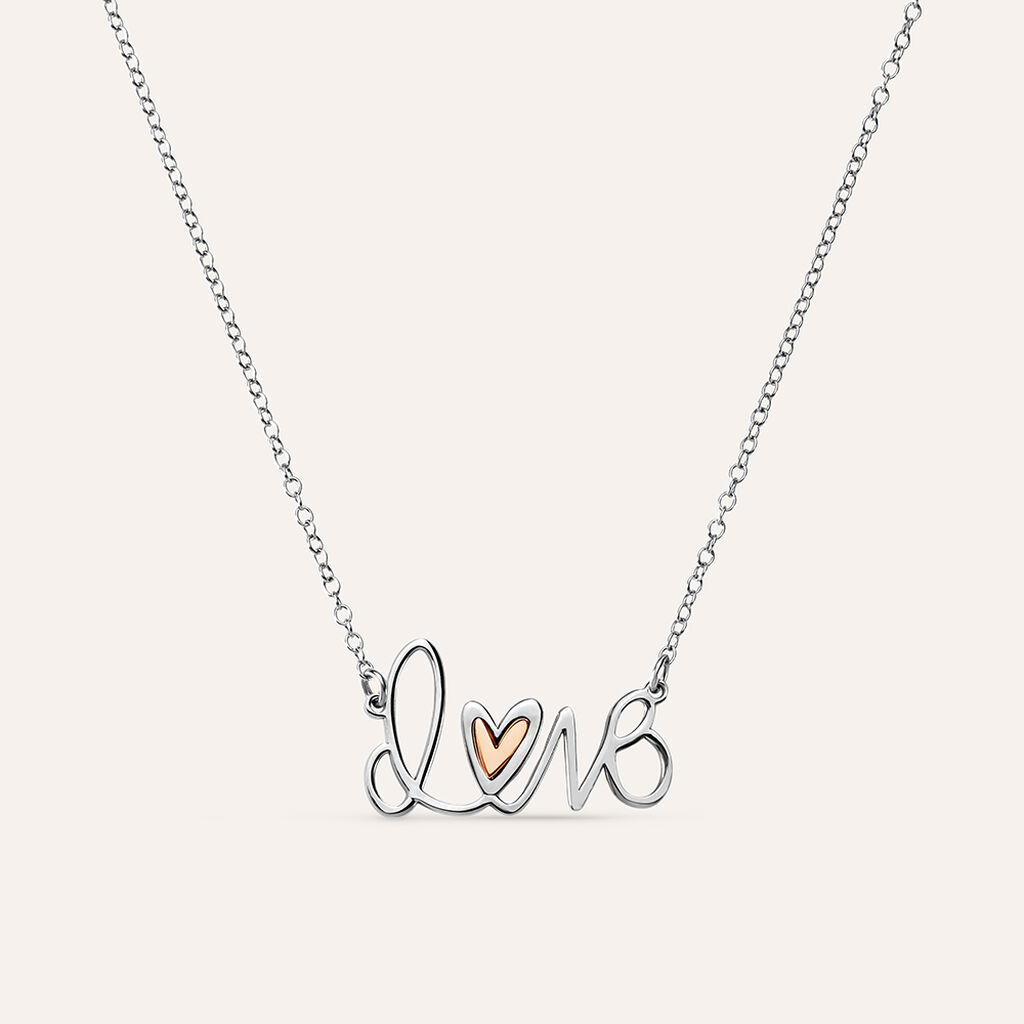 Collana Silver Collection Argento Bicolore Bianco / Rosa