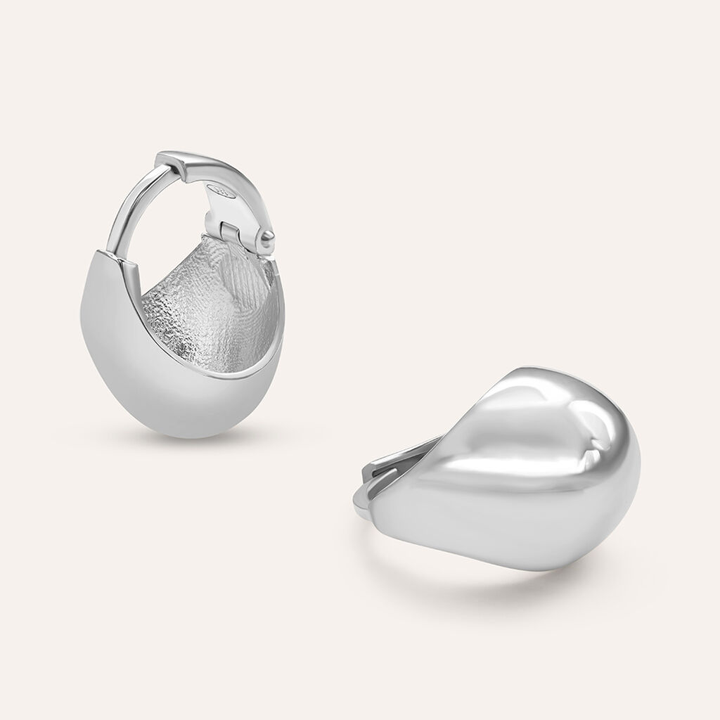 Orecchini A Cerchio Silver Collection Argento Rodiato