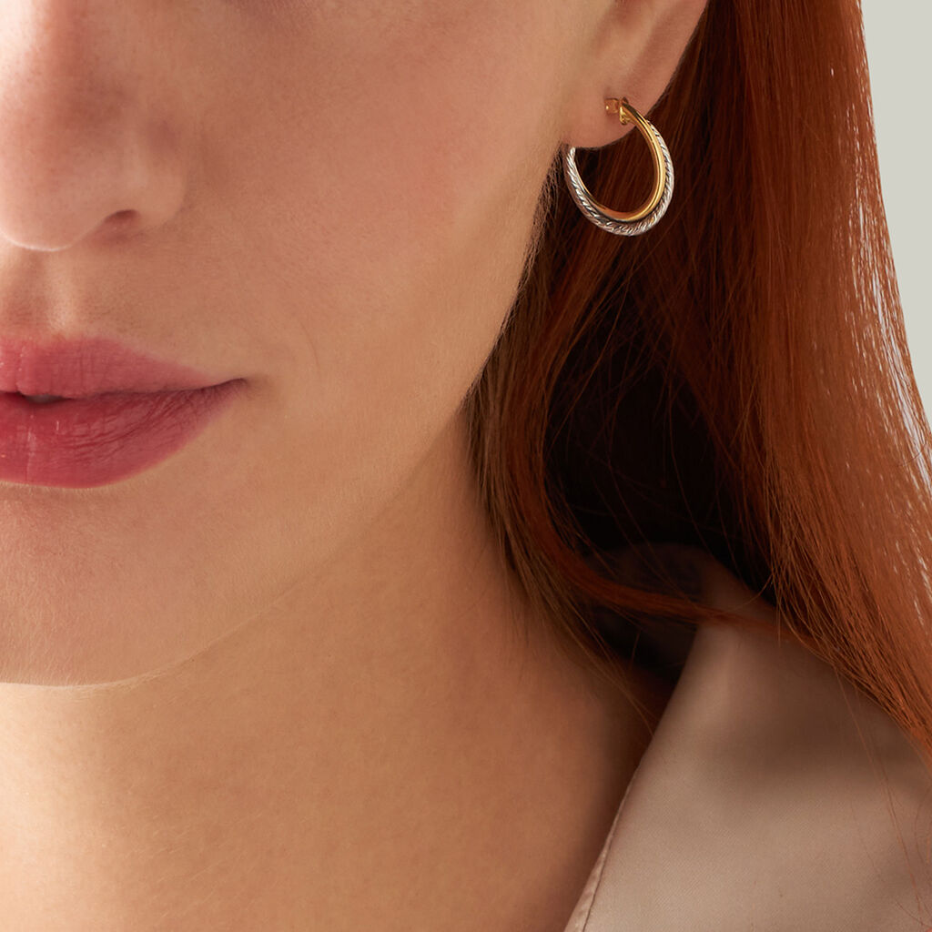 Orecchini A Cerchio Toujours Oro Bicolore - Orecchini a Cerchio Donna | Stroili