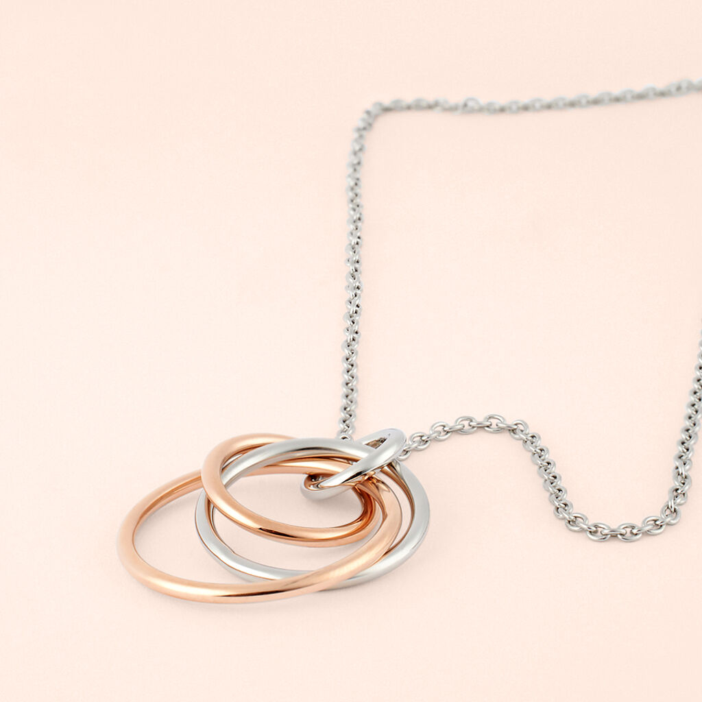 Collana Sunrise Acciaio Bicolore Bianco / Rosa
