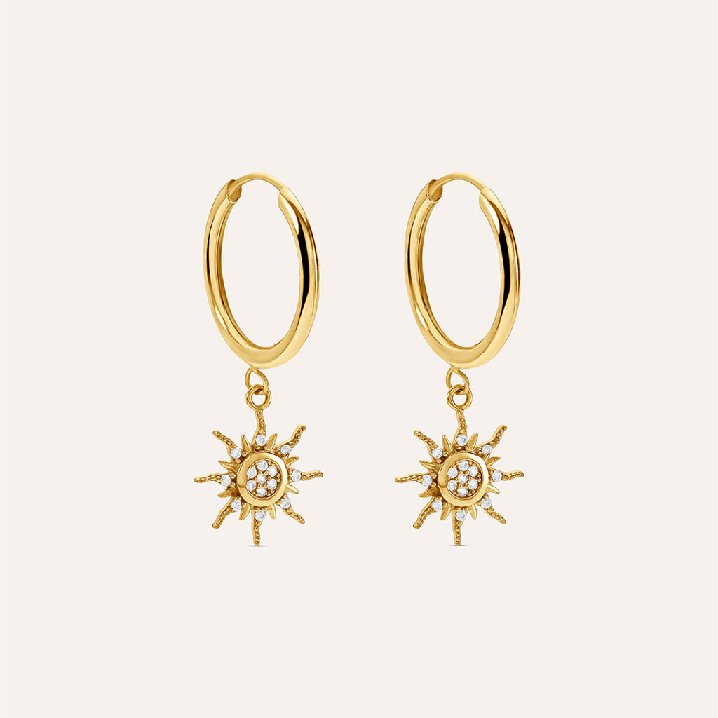 Orecchini A Cerchio Toujours Oro Giallo Cubic Zirconia - Orecchini a Cerchio Donna | Stroili