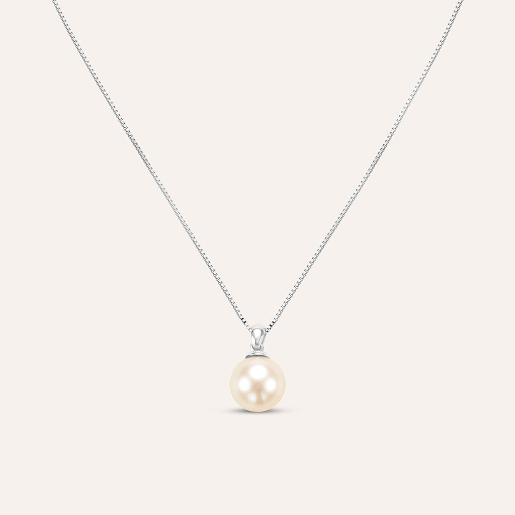 Collana Gabrielle Oro Bianco Perla Akoya