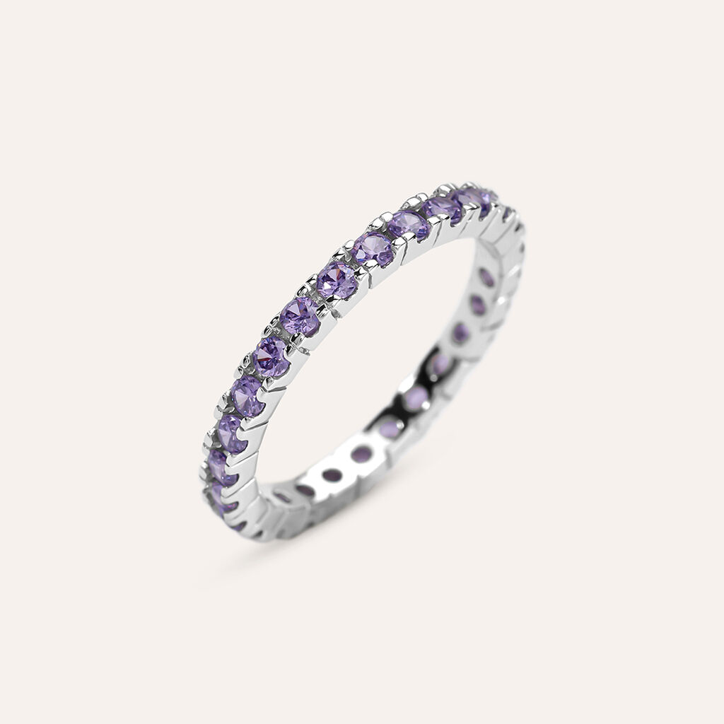 Anello Eternity Silver Rainbow Argento Rodiato Cubic Zirconia