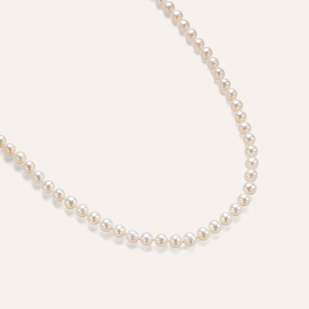 Collana Gabrielle Oro Bianco Perla D'Acqua Dolce