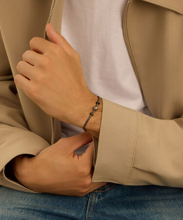 Bead Essential Code Acciaio Bicolore Bianco / Nero