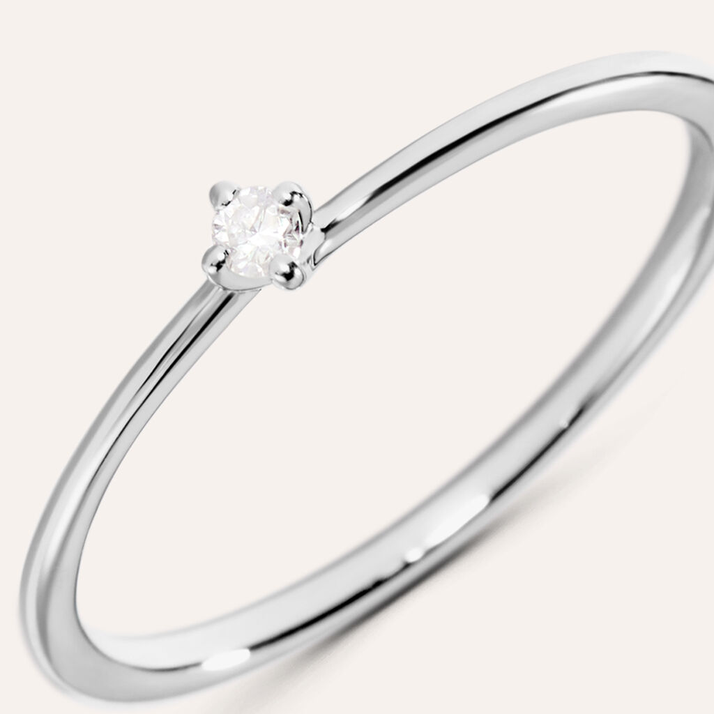Anello Solitario Grace Oro Bianco Diamante