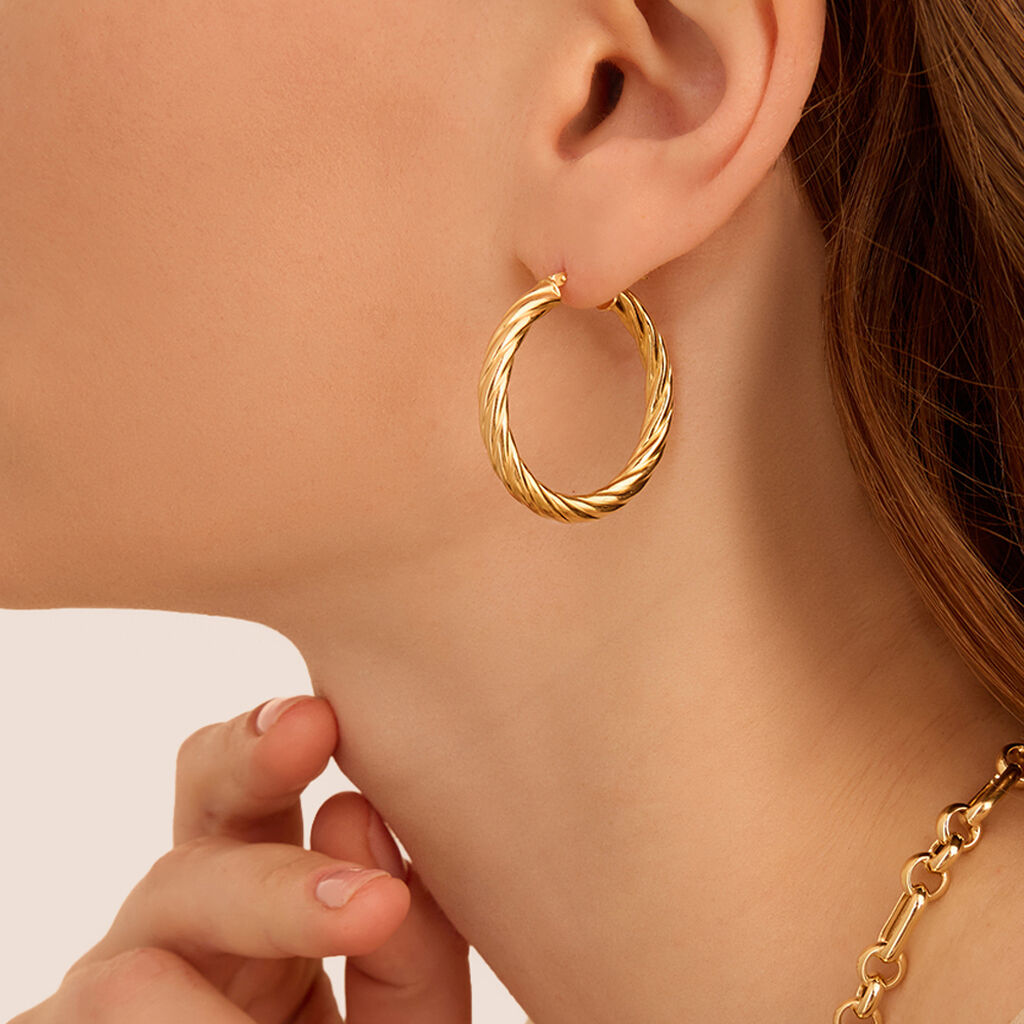 Orecchini A Cerchio Silver Collection Argento Dorato