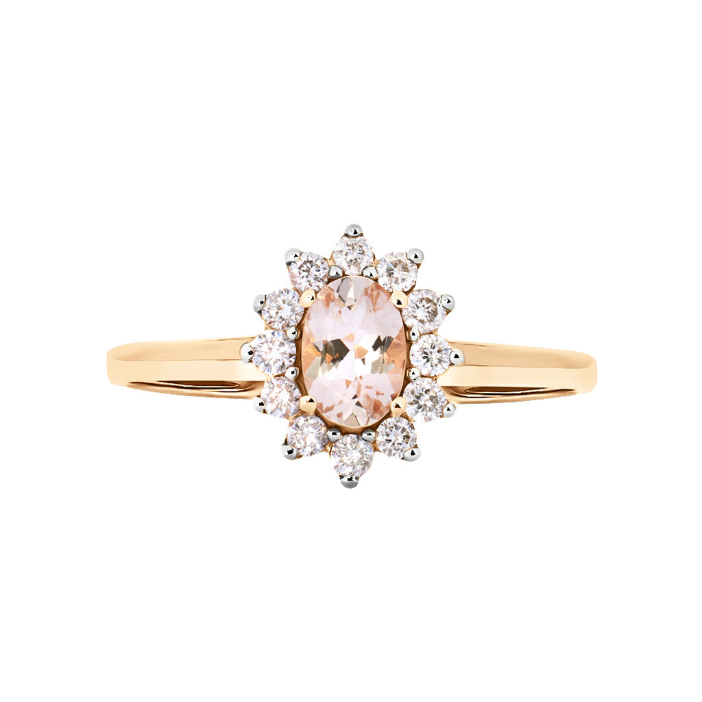 Anello Solitario Jasmine Oro Rosa Morganite Diamante - Anelli con Pietre Donna | Stroili