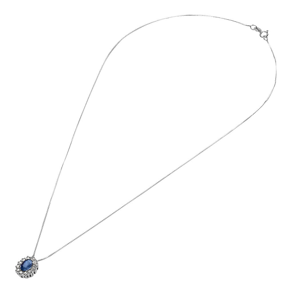 Collana Charlotte Oro Bianco Zaffiro Diamante - Collane Donna | Stroili