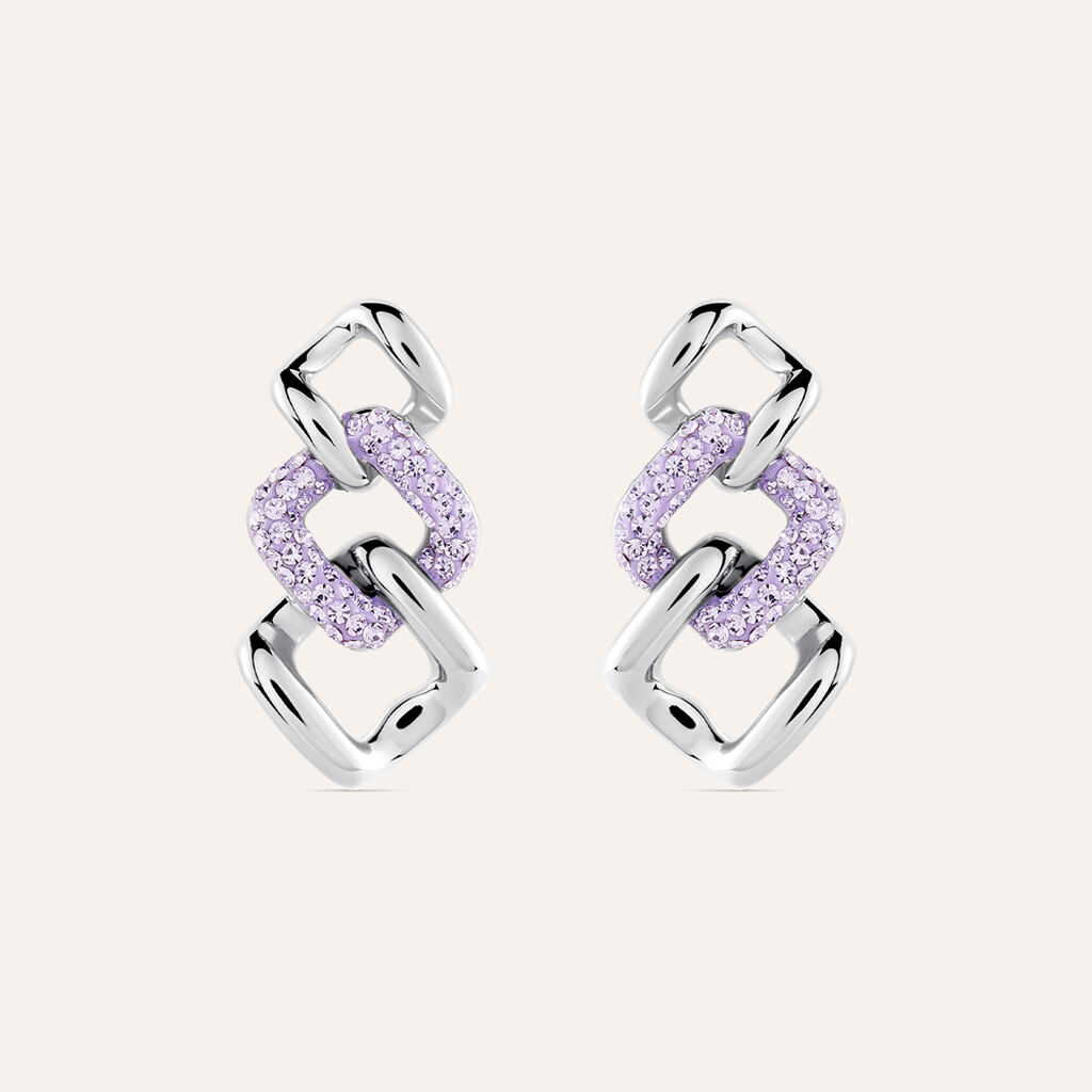 Orecchini Pendenti Aura Acciaio Cristallo