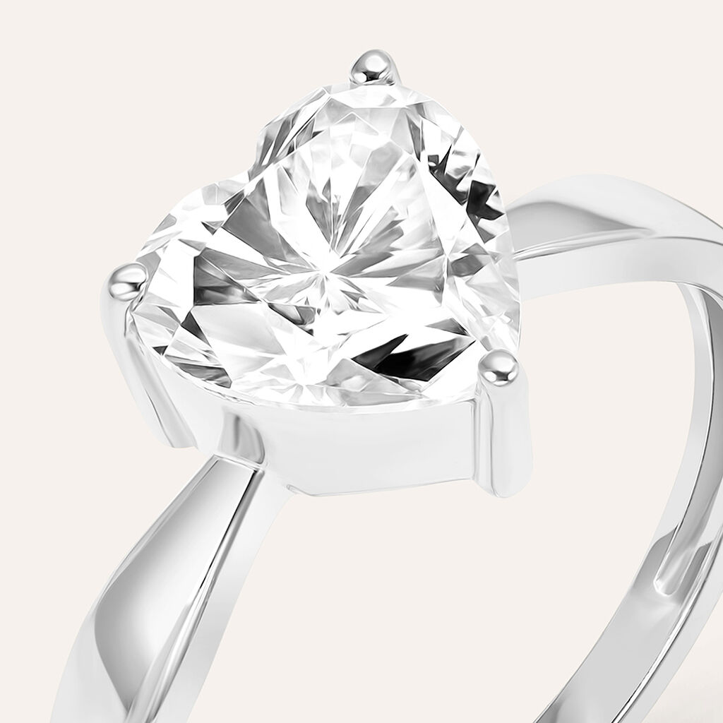 Anello Solitario Claire Oro Bianco Cubic Zirconia