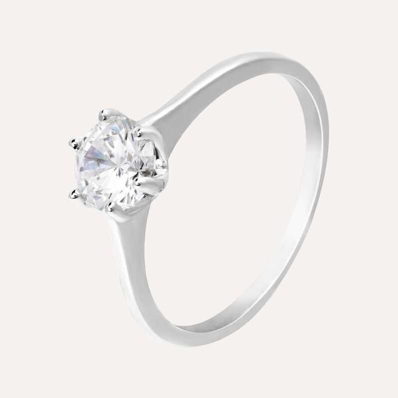Anello Solitario Silver Elegance Argento Rodiato Cubic Zirconia - Anelli con Pietre Donna | Stroili