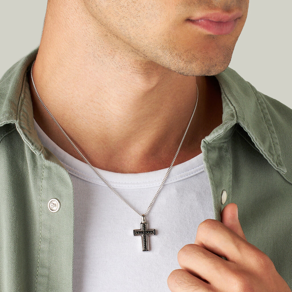 Collana Gentleman Argento Rodiato Cubic Zirconia - Collane Uomo | Stroili