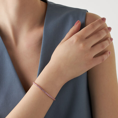 Bracciale Tennis Silver Rainbow Argento Rosa Cubic Zirconia - Bracciali Tennis Donna | Stroili