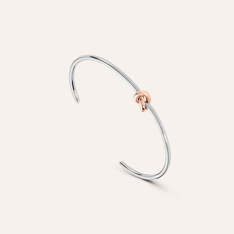 Bangle Lady Code Acciaio Bicolore Bianco / Rosa - Bracciali Rigidi Donna | Stroili