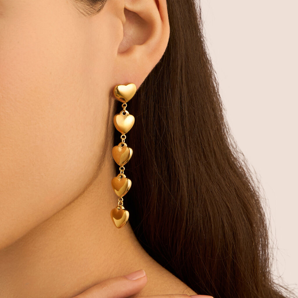 Orecchini Pendenti Radiance Acciaio Dorato