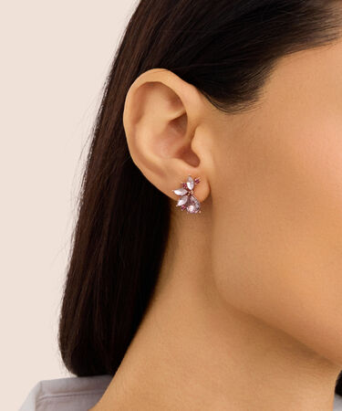 Orecchini Lobo Violet Ottone Rosa Cristallo