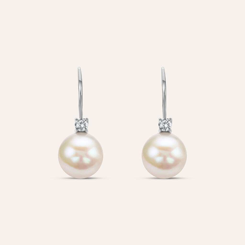 Orecchini Pendenti Silver Pearls Argento Rodiato Perla sintentica Cubic Zirconia