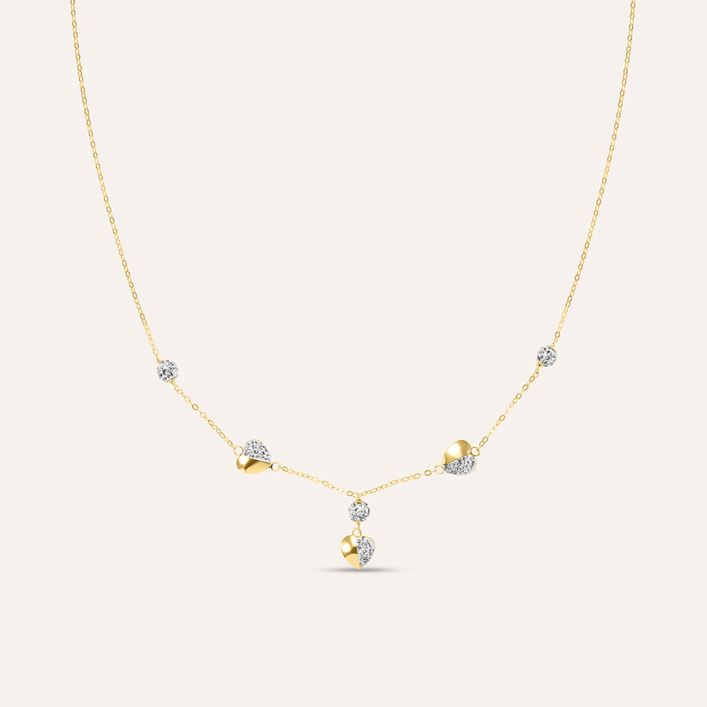 Collana Christelle Oro Giallo Cristallo