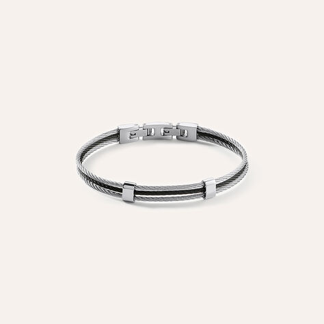Bracciale Man Code Acciaio Bicolore Bianco / Nero - Bracciali Unisex | Stroili