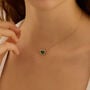 Collana Beverly Oro Giallo Malachite Cubic Zirconia