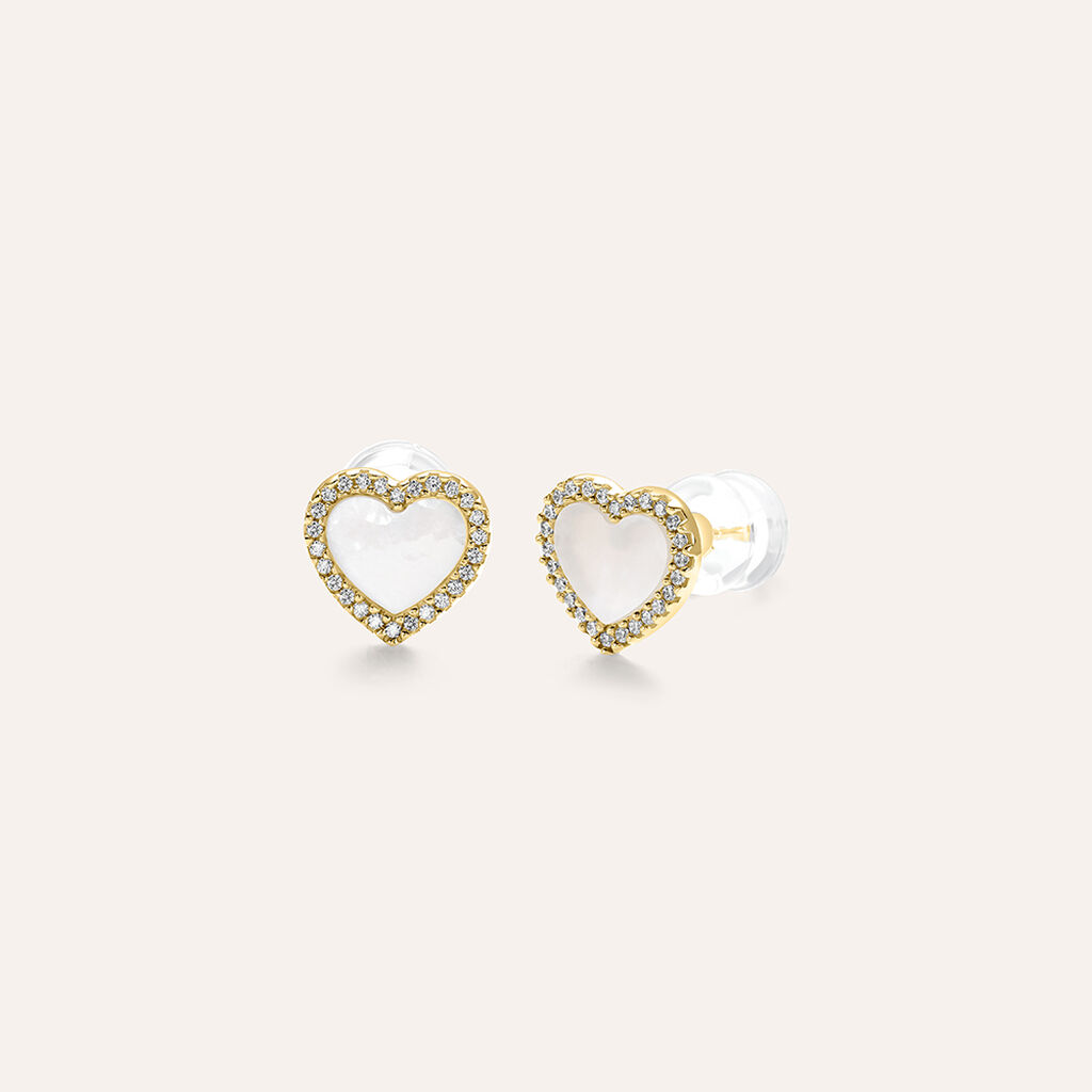 Orecchini Lobo Beverly Oro Giallo Madreperla Cubic Zirconia - Orecchini a Lobo Donna | Stroili