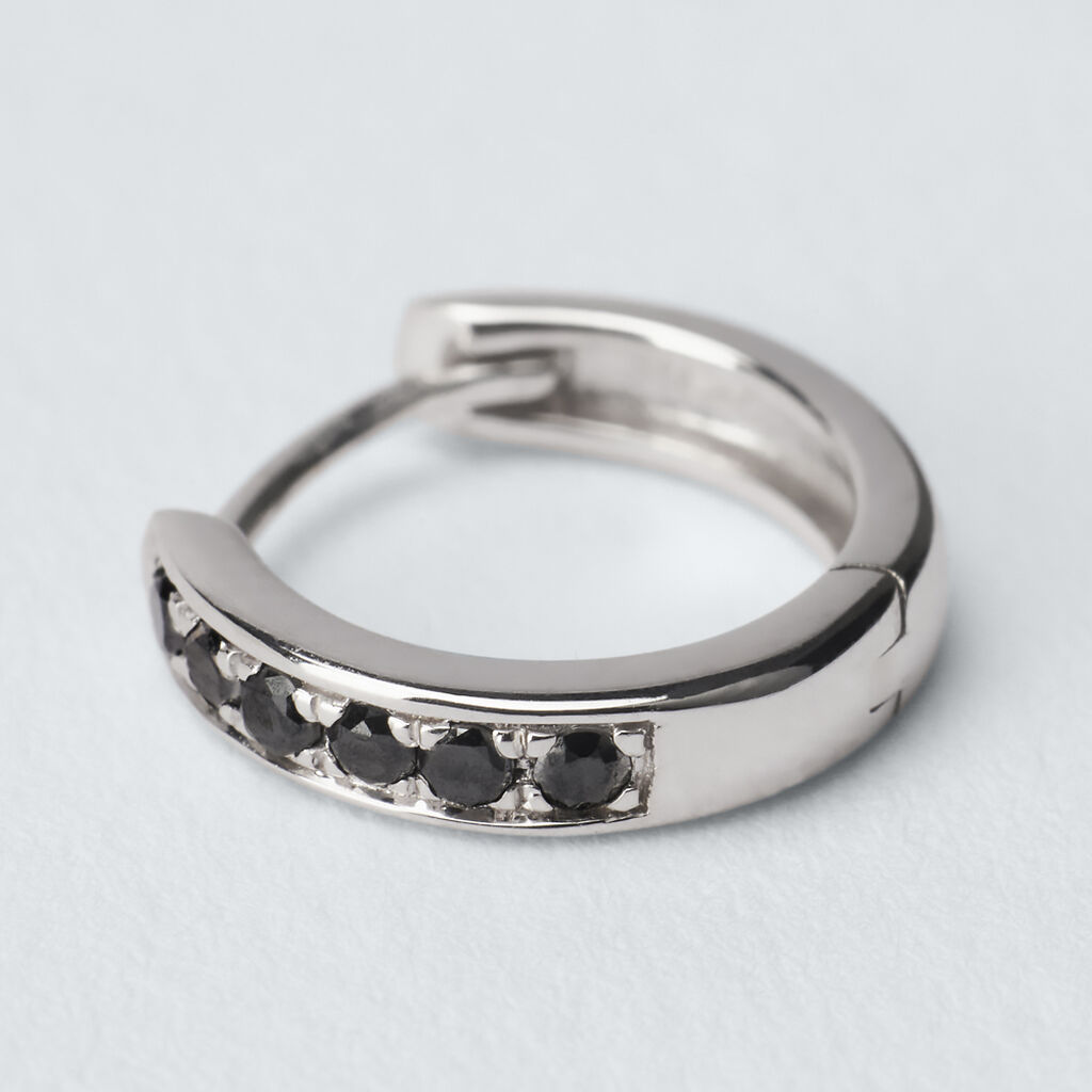 Mono Orecchino A Cerchio L'homme Diamant Oro Bianco Diamante