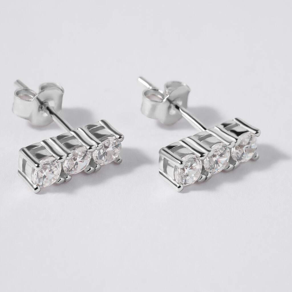 Orecchini Lobo Trilogy Silver Elegance Argento Rodiato Cubic Zirconia - Orecchini a Lobo Donna | Stroili
