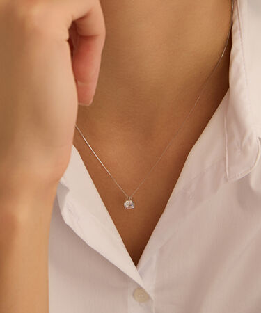 Collana Punto Luce Claire Oro Bianco Cubic Zirconia