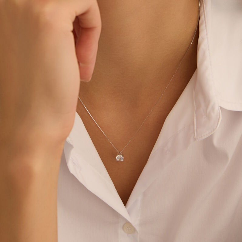 Collana Punto Luce Claire Oro Bianco Cubic Zirconia - Collane Punto Luce Donna | Stroili