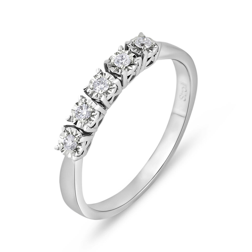 Anello Riviere Diamotion Oro Bianco Diamante - Anelli Riviere Donna | Stroili