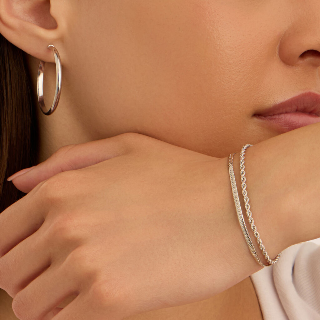 Orecchini A Cerchio Toujours Oro Bianco