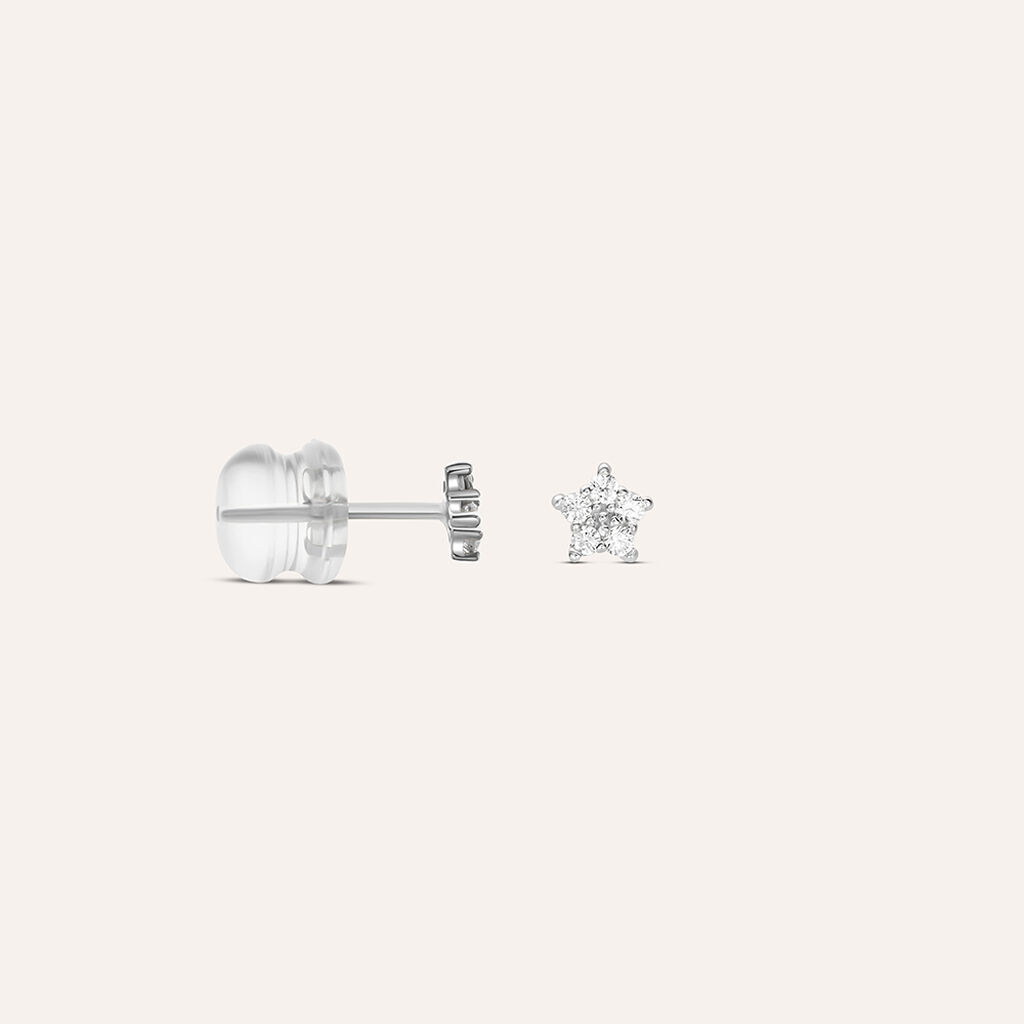 Orecchini Lobo Bon Ton Oro Bianco Cubic Zirconia - Orecchini a Lobo Donna | Stroili