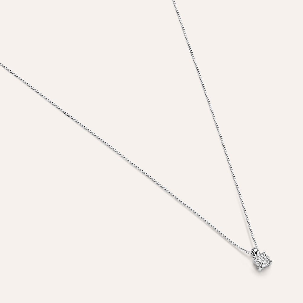 Collana Punto Luce Diamotion Oro Bianco Diamante
