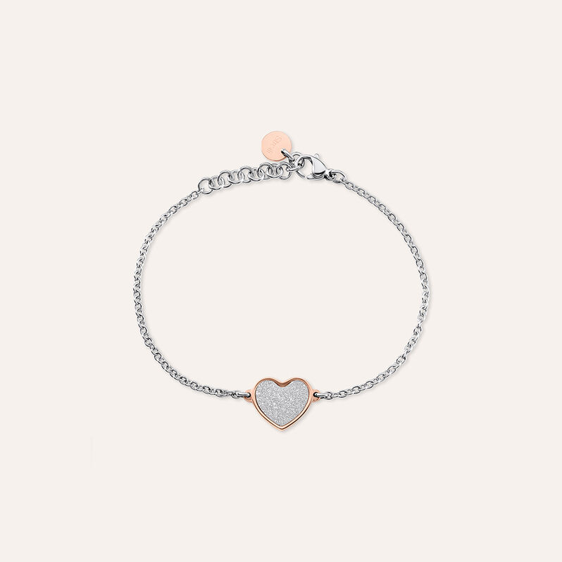 Bracciale Lady Shine Acciaio Bicolore Bianco / Rosa - Bracciali con Incisione Donna | Stroili