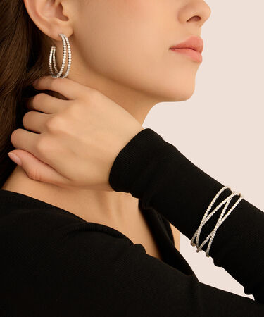 Orecchini A Cerchio Romantic Shine Metallo Cristallo
