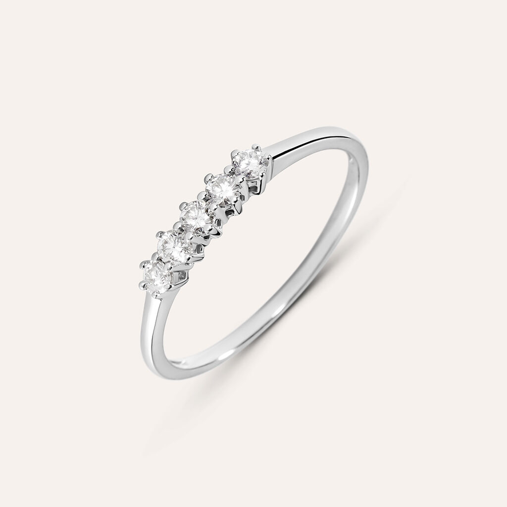 Anello Riviere Grace Oro Bianco Diamante