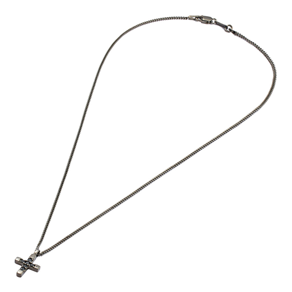 Collana Gentleman Argento Nero Cubic Zirconia - Collane Uomo | Stroili