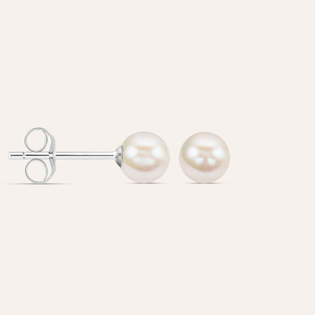 Orecchini Lobo Silver Pearls Argento Rodiato Perla sintentica - Orecchini a Lobo Donna | Stroili