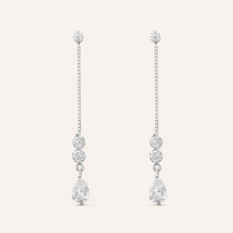 Orecchini Pendenti Claire Oro Bianco Cubic Zirconia - Orecchini Pendenti Donna | Stroili