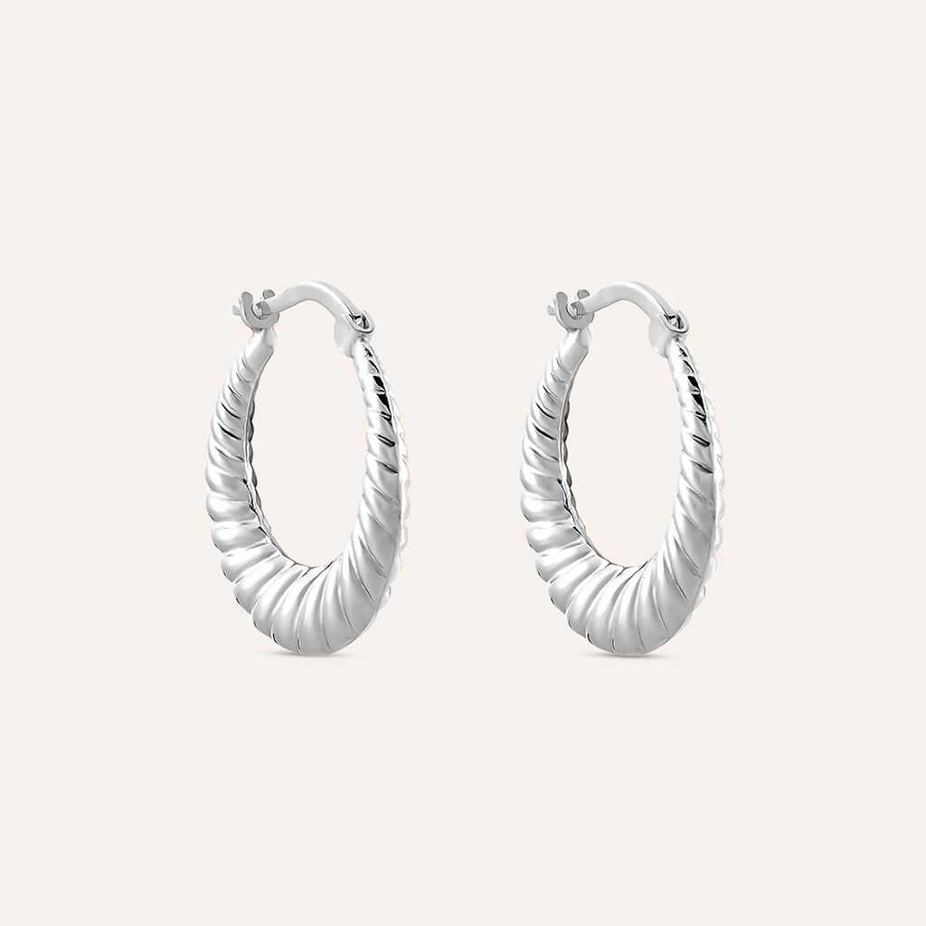 Orecchini A Cerchio Silver Collection Argento Rodiato