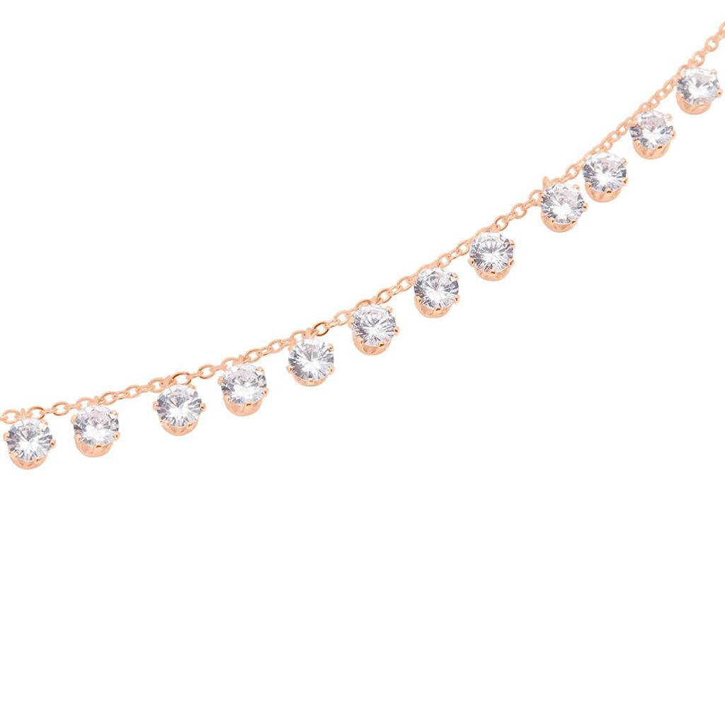 Collana Multi Punto Luce Romantic Shine Metallo Rosa Cristallo